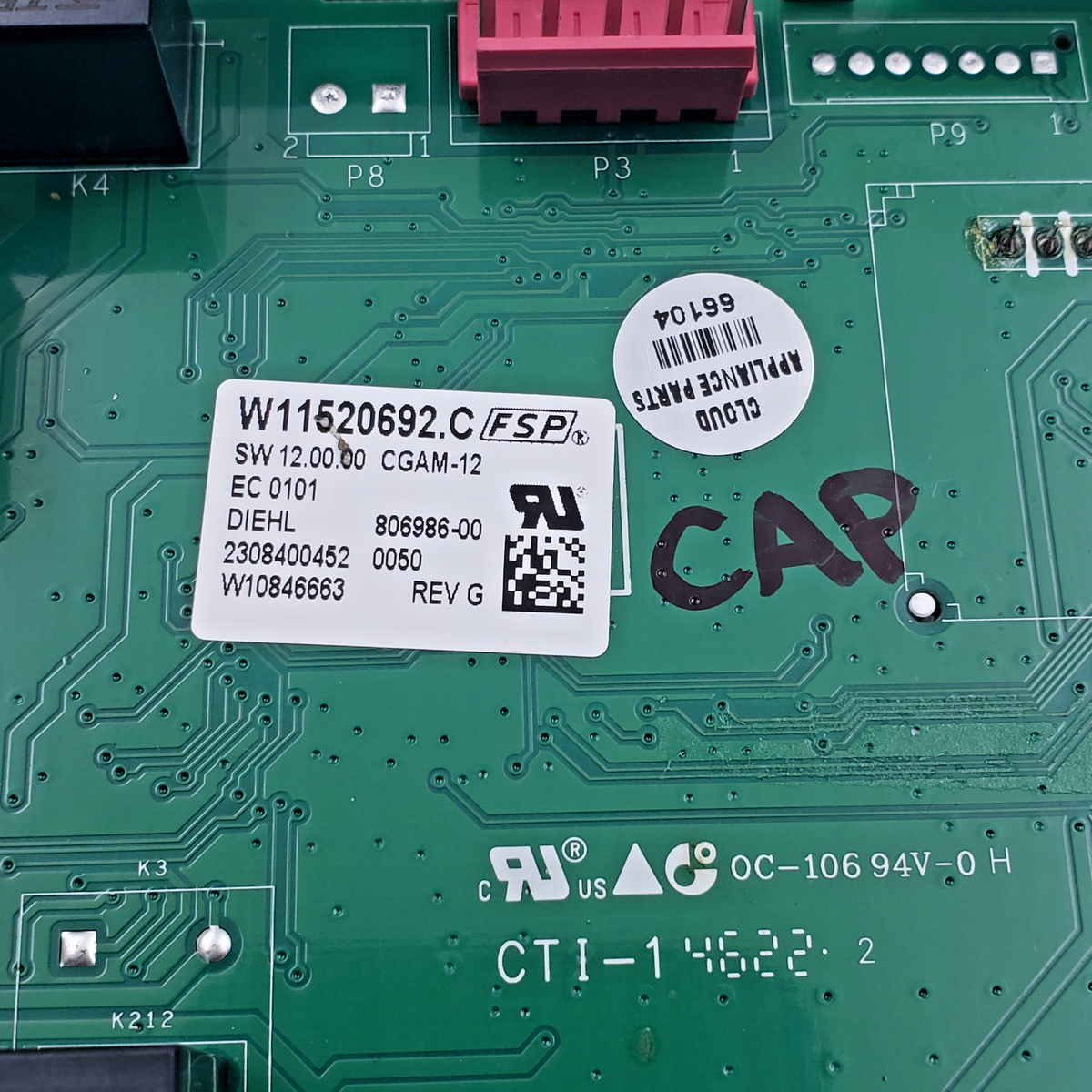 Whirlpool Genuine Oven Control Board W11520692  Same Day Ship & 60 Days Warranty