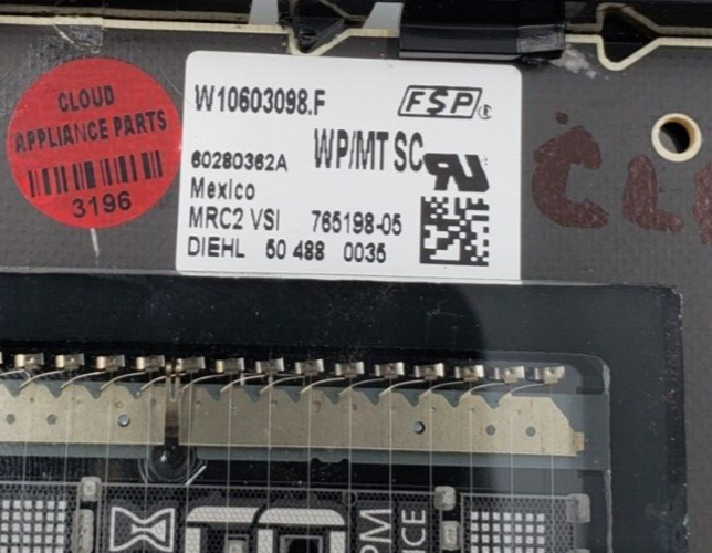 Genuine Whirlpool Oven Control Board W10603098 Same Day Ship & *60 Days Warranty