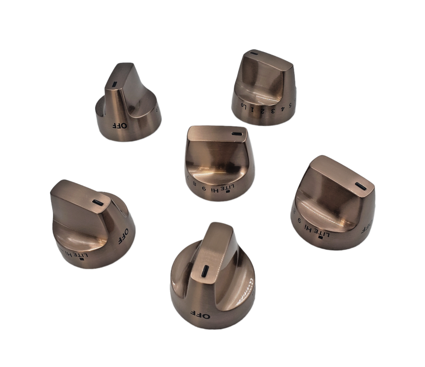 New GE Range BrushedCopper Knob set  WB03X31891 Same Day Ship & 60 Days Warranty