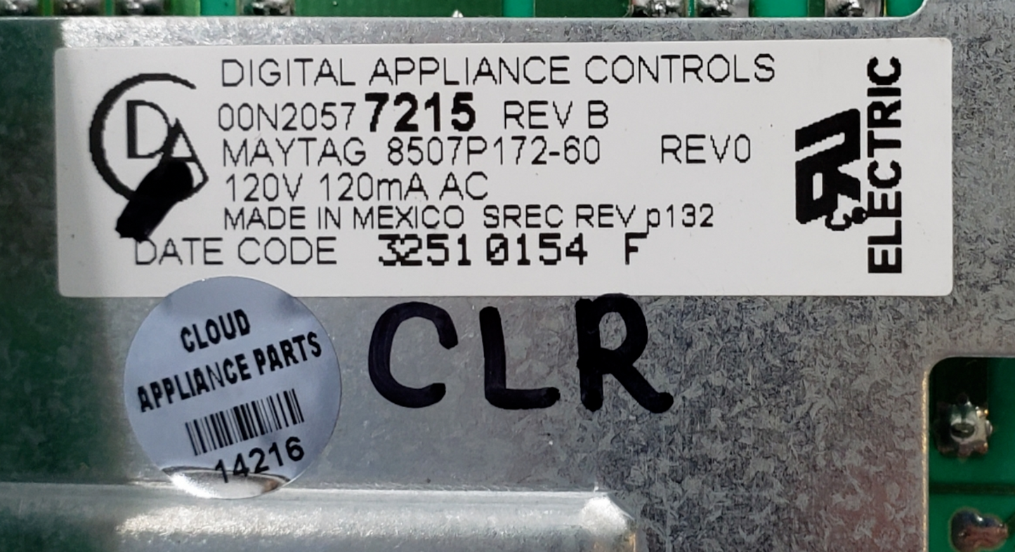 Genuine Whirlpool Range Control 8507P172-60 Same Day Shipping & 60 Days Warranty