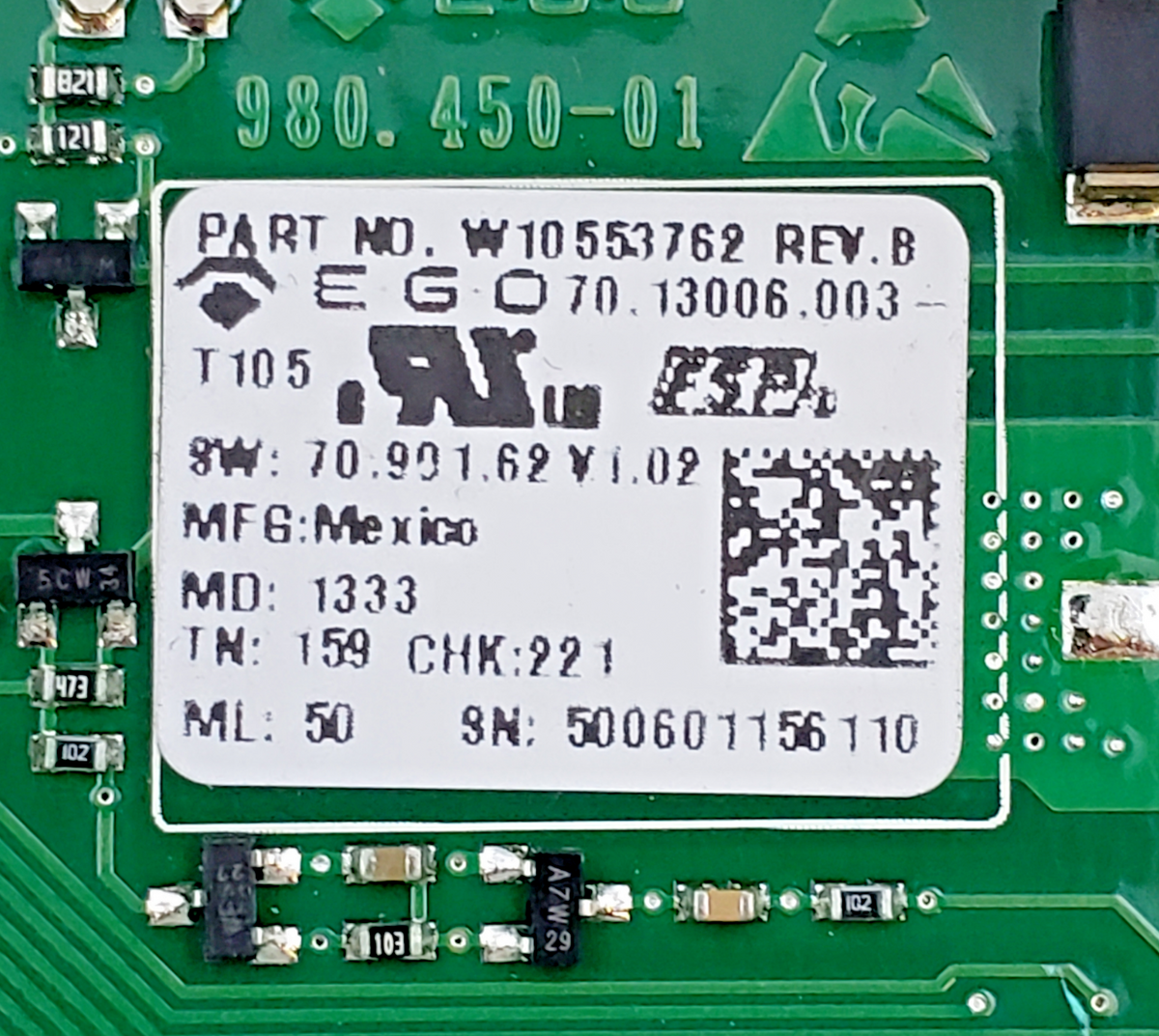 Genuine Whirlpool Oven Control Board W10553762 Same Day Ship & 60 Days Warranty*