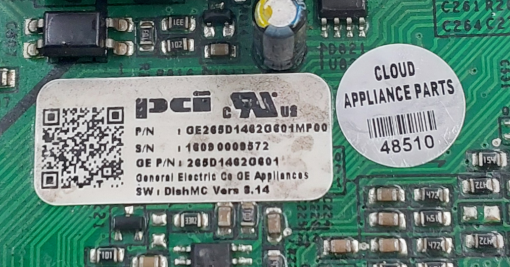 Genuine GE Diswasher Control Board 265D1462G601 Same Day Ship & 60 Days Warranty