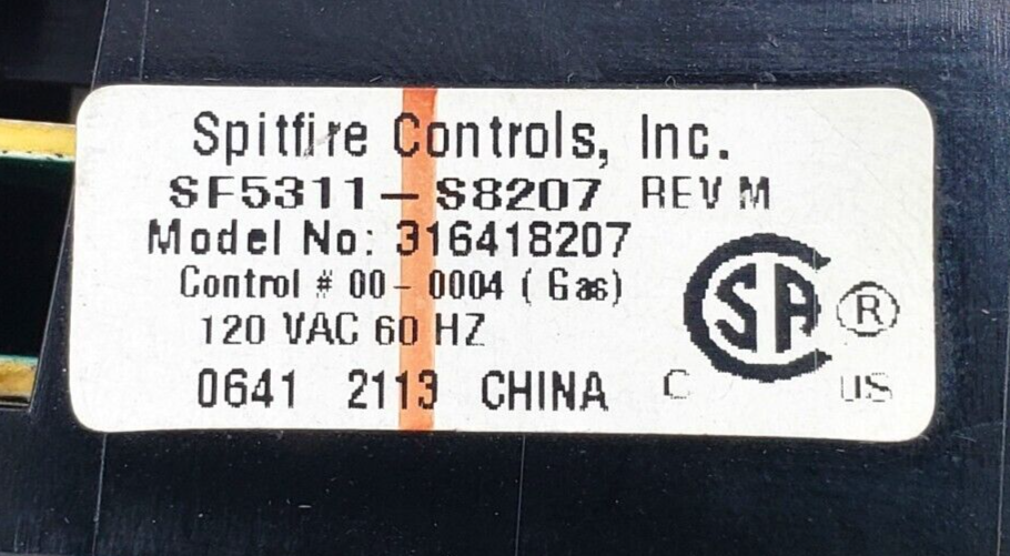 Genuine Frigidaire Range Control 316418207 Same Day Shipping & 60 Days Warranty.