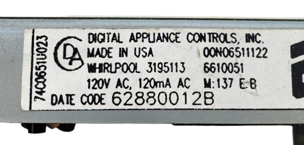 Genuine Whirlpool Range Control Board 3195113 *Same Day Ship & 60 Days Warranty*