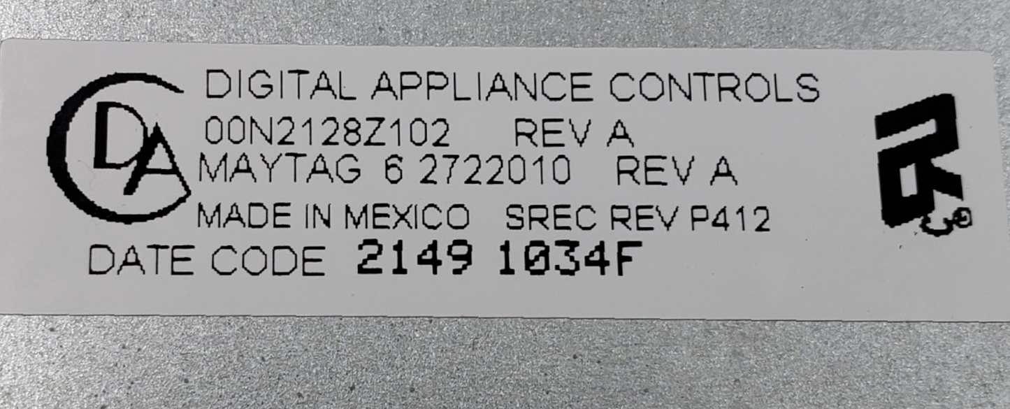 Genuine Whirlpool Washer Control Board 62722010 Same Day Ship & 60 Days Warranty