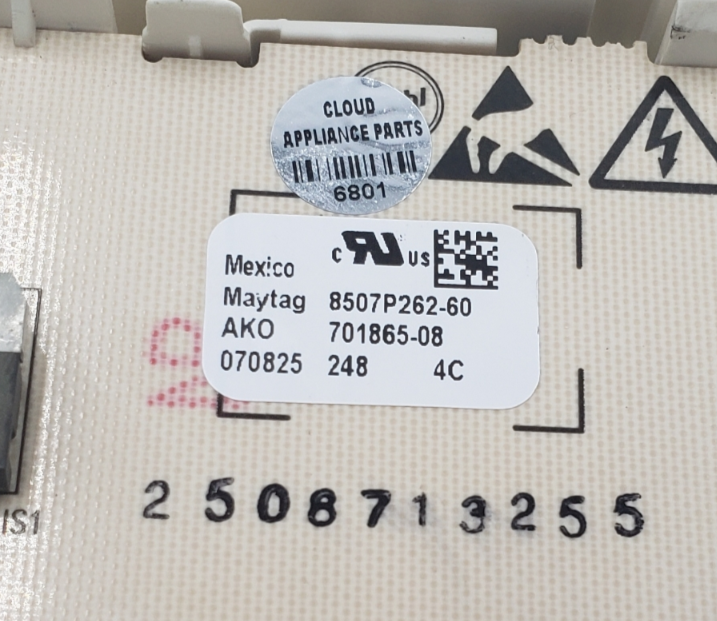 Genuine Whirlpool Oven Control 8507P262-60 Same Day Shipping & 60 Days Warranty.