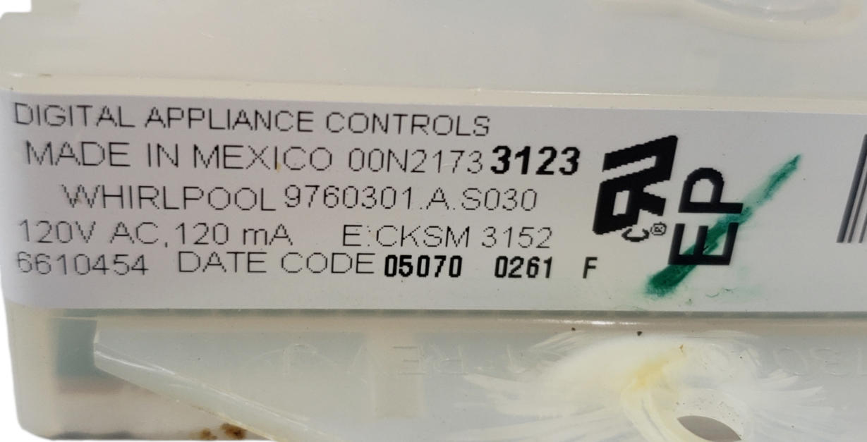 Genuine Whirlpool Range Control Board 9760301 *Same Day Ship & 60 Days Warranty*
