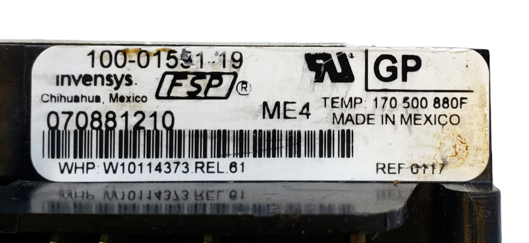 Genuine Whirlpool Range Control Board W10114373 Same Day Ship & 60 Days Warranty