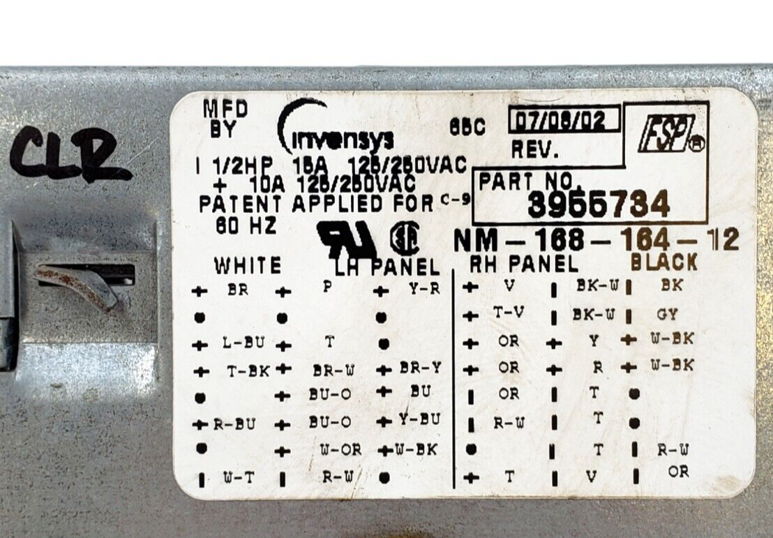 Genuine Whirlpool Washer Timer Assembly 3955734 Same Day Ship & 60 Days Warranty