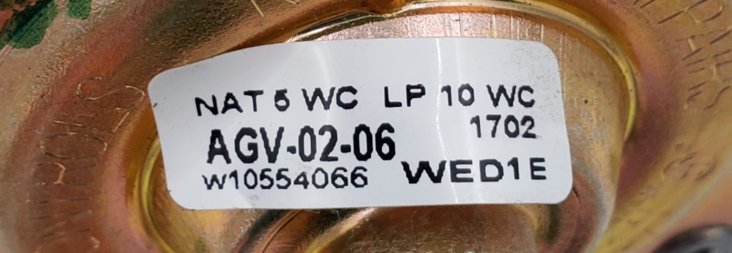 Genuine Whirlpool Range Gas Valve W10554066 Same Day Shipping & 60 Days Warranty