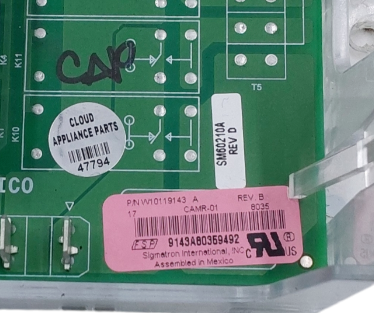 Genuine Whirlpool Oven Control Board W10119143 Same Day Ship & 60 Days Warranty*