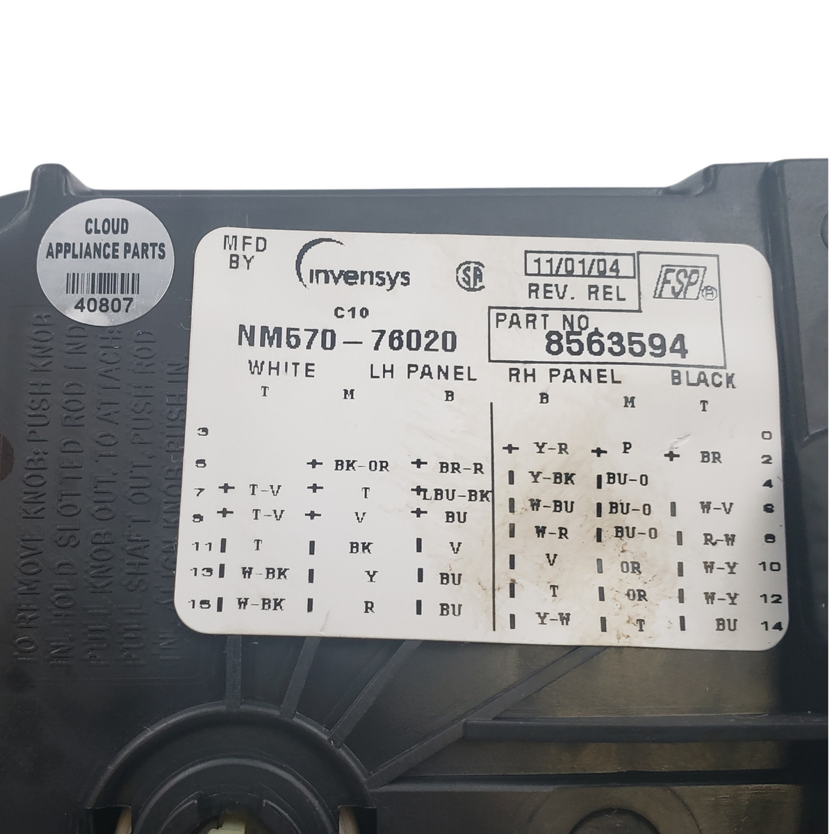 Whirlpool Genuine Washer Timer Assembly 8563594 Same Day Ship & 60 Days Warranty
