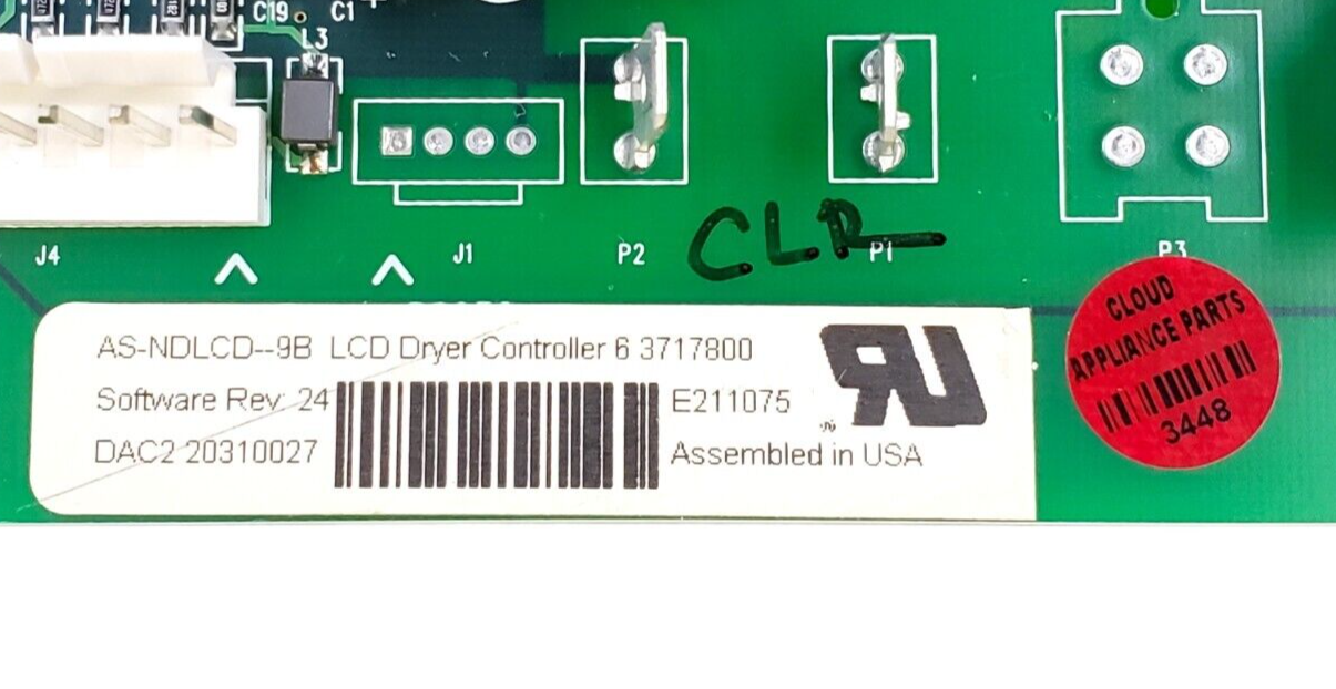 Genuine Whirlpool Dryer Control Board 63717800 Same Day Ship & 60 Days Warranty*