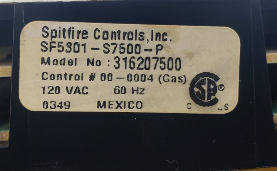 Genuine Frigidaire Range Control 316207500 Same Day Shipping & 60 Days Warranty.