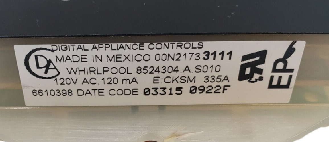 Genuine Whirlpool Range Control Board 8524304 *Same Day Ship & 60 Days Warranty*