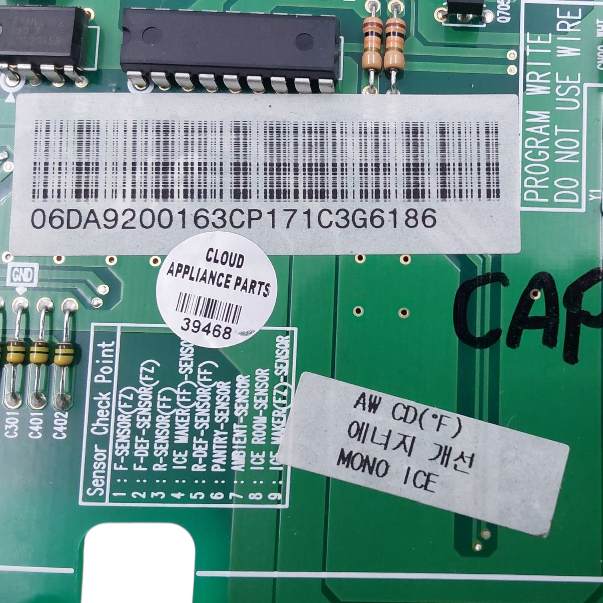 Samsung OEM Fridge Control Board DA92-00163C  *Same Day Ship & 60 Days Warranty*
