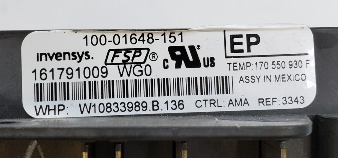 Genuine Whirlpool Range Control Board W10833989 Same Day Ship & 60 Days Warranty