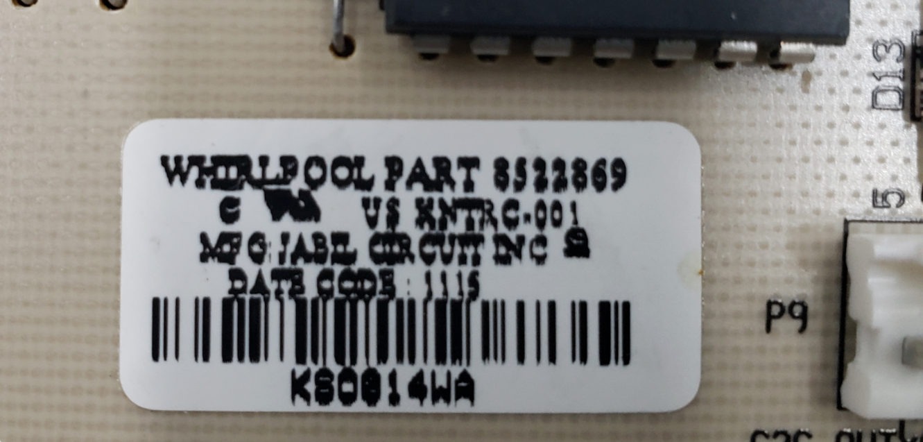 Genuine Whirlpool Oven Control Board 8522869  *Same Day Ship & 60 Days Warranty*
